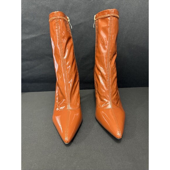 Azalea Wang "She's On Fire" Stiletto Booties In Caramel Womens 8.5 EUC  4" Heel - Picture 8 of 12